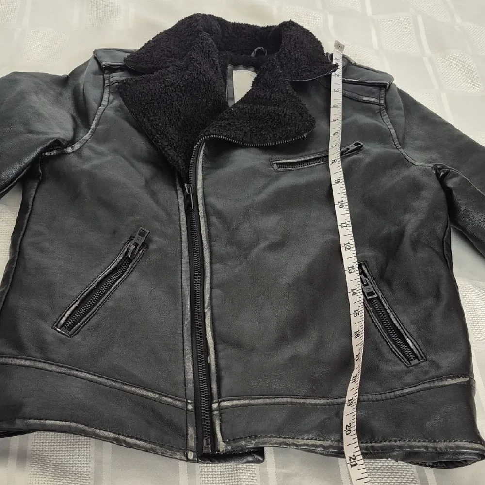 Zara Black Kids Faux Leather with Gray Hat - Picture 9 of 16